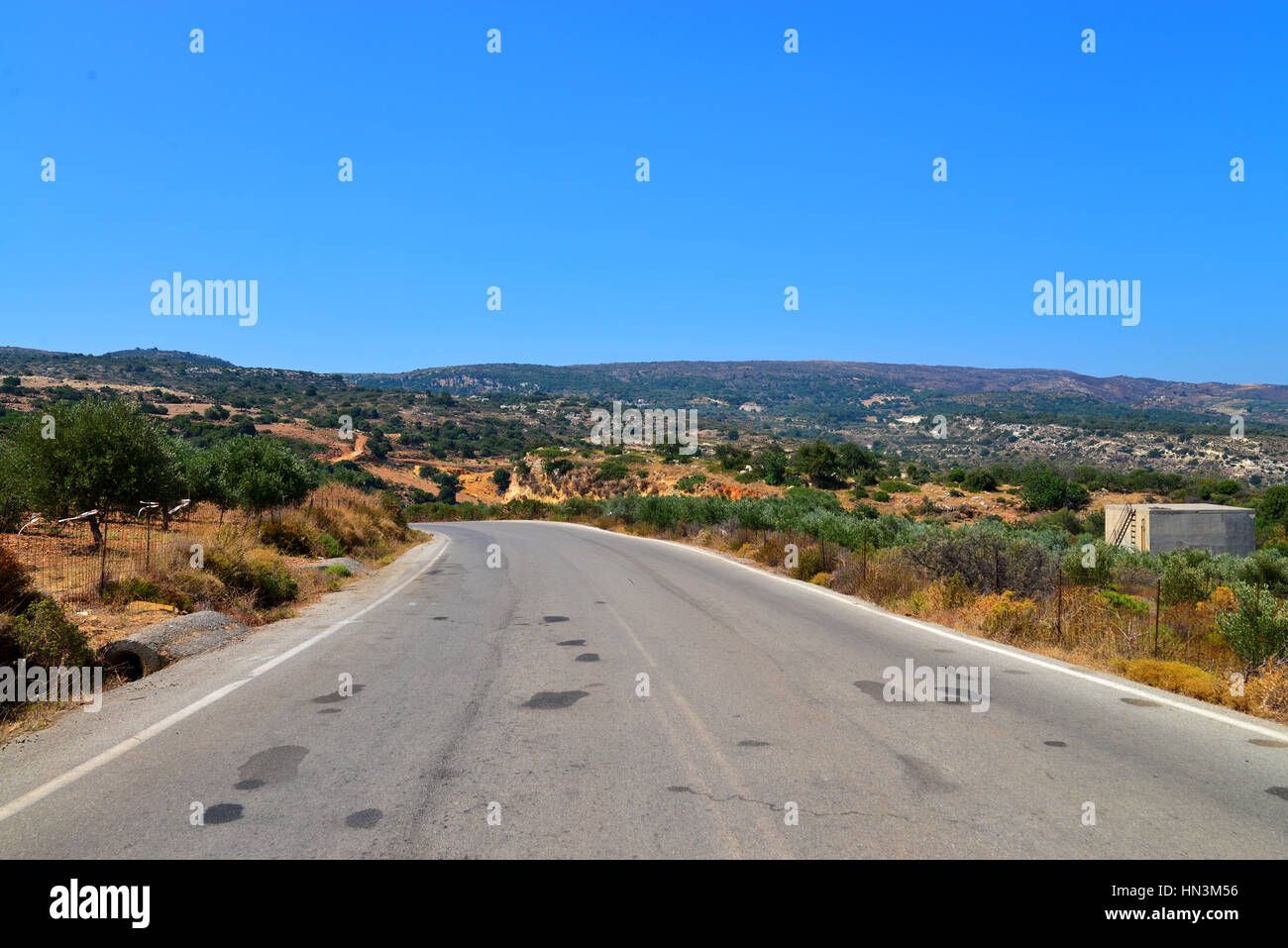 crete island greece countryside rural nature road landscape Stock Photo ...