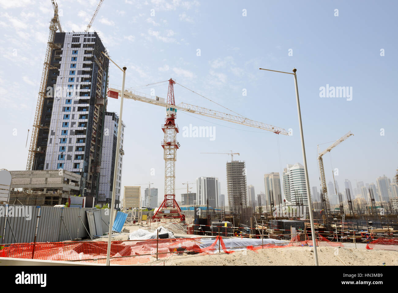 A construction site in Dubai city, UAE Stock Photo
