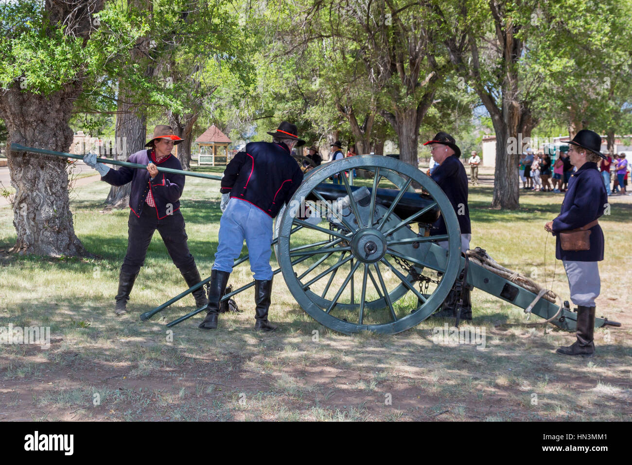 Fort Stanton, New Mexico - 'Fort Stanton Live!,' an annual living history program. Fort Stanton was built in 1855 during the Indian wars. Stock Photo
