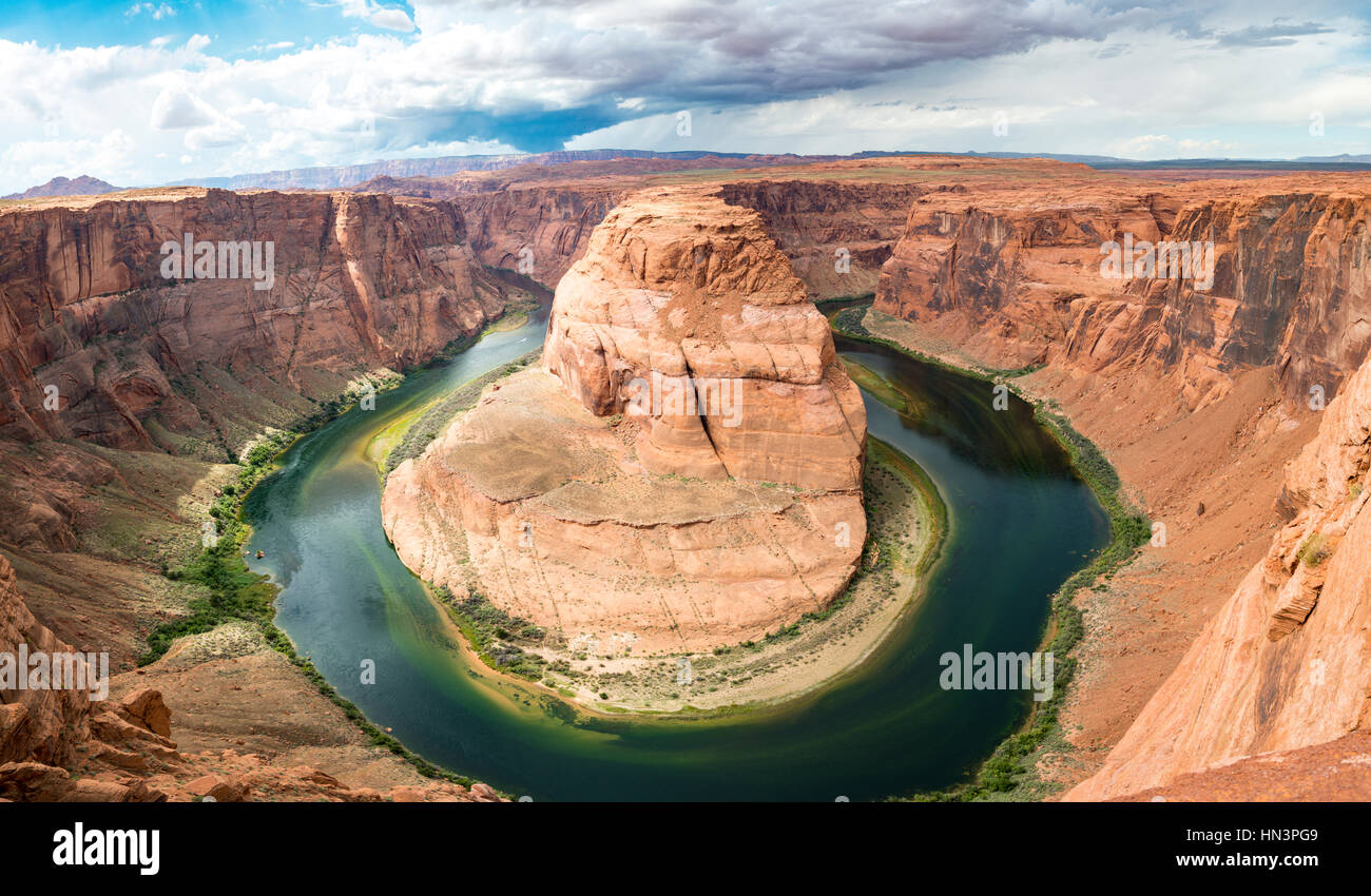 Horseshoe Bend, bend of the Colorado River, King Bend, Glen Canyon National Recreation Area, Page, Arizona, USA Stock Photo