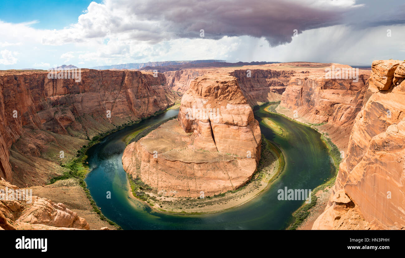 Horseshoe Bend, bend of the Colorado River, King Bend, Glen Canyon National Recreation Area, Page, Arizona, USA Stock Photo