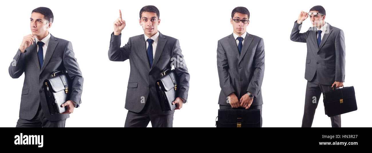 Businessman isolated on the white Stock Photo - Alamy