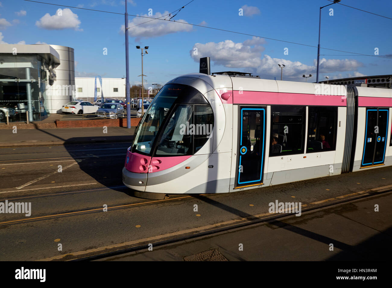 Midland Metro Urbos 3 Tram on Bilston Road Wolverhampton West Midlands England UK Stock Photo