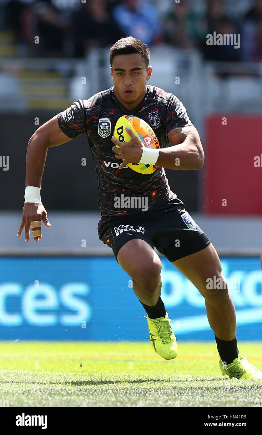 5th February 2017, Eden Park, Auckland, New Zealand; NRL Rugby League  Nines; Junior Pauga of the Warriors in the Downer NRL Auckland Rugby League  Nines match Stock Photo - Alamy