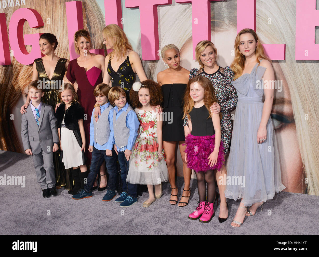 Los Angeles, USA. 07th Feb, 2017. Shailene Woodley, Laura Dern, Nicole Kidman, Zoe Kravitz, Reese Witherspoon, Kathryn Newton 058 arriving at the Big Little Lies premiere at the TCL Chinese Theatre in Los Angeles. February 7, 2017. Credit: Tsuni/USA/Alamy Live News Stock Photo