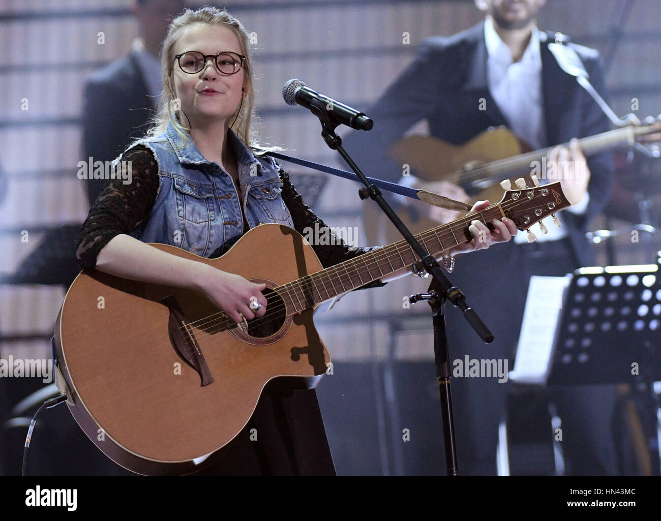 Cologne, Germany. 8th Feb, 2017. The singer Helene Nissen stands on ...