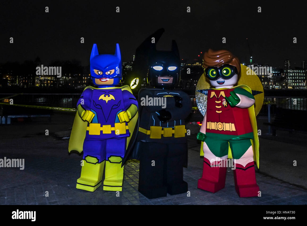 London, UK. 8th Feb, 2017. Lego charactor and installation at the Southbank to promote the film release on 10th February 2017. Credit: claire doherty/Alamy Live News Stock Photo