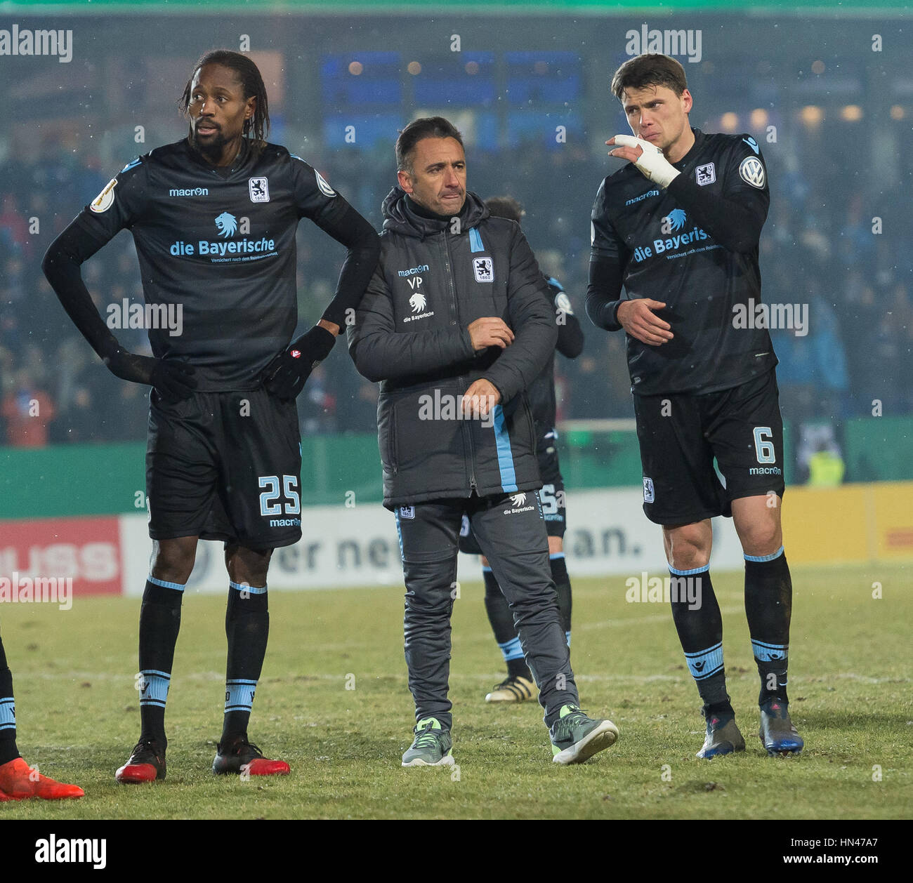 Munich's Abdoulaye Ba (l) and Stefan Mugosa celebrate the 1:1 goal during  the German 2nd Bundesliga, Stock Photo, Picture And Rights Managed  Image. Pic. PAH-170514-99-446919-DPAI