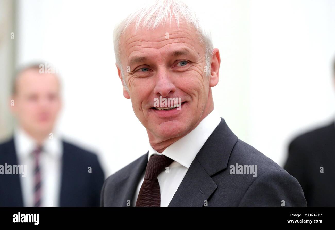 Moscow, Russia. 8th February 2017. Chairman of Volkswagen AG Matthias Muller prior to a meeting with Russian President Vladimir Putin at the Kremlin February 8, 2017 in Moscow, Russia. Credit: Planetpix/Alamy Live News Stock Photo