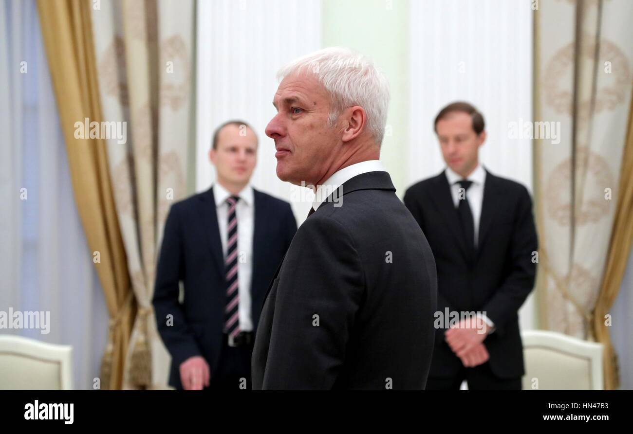 Moscow, Russia. 8th February 2017. Chairman of Volkswagen AG Matthias Muller prior to a meeting with Russian President Vladimir Putin at the Kremlin February 8, 2017 in Moscow, Russia. Credit: Planetpix/Alamy Live News Stock Photo