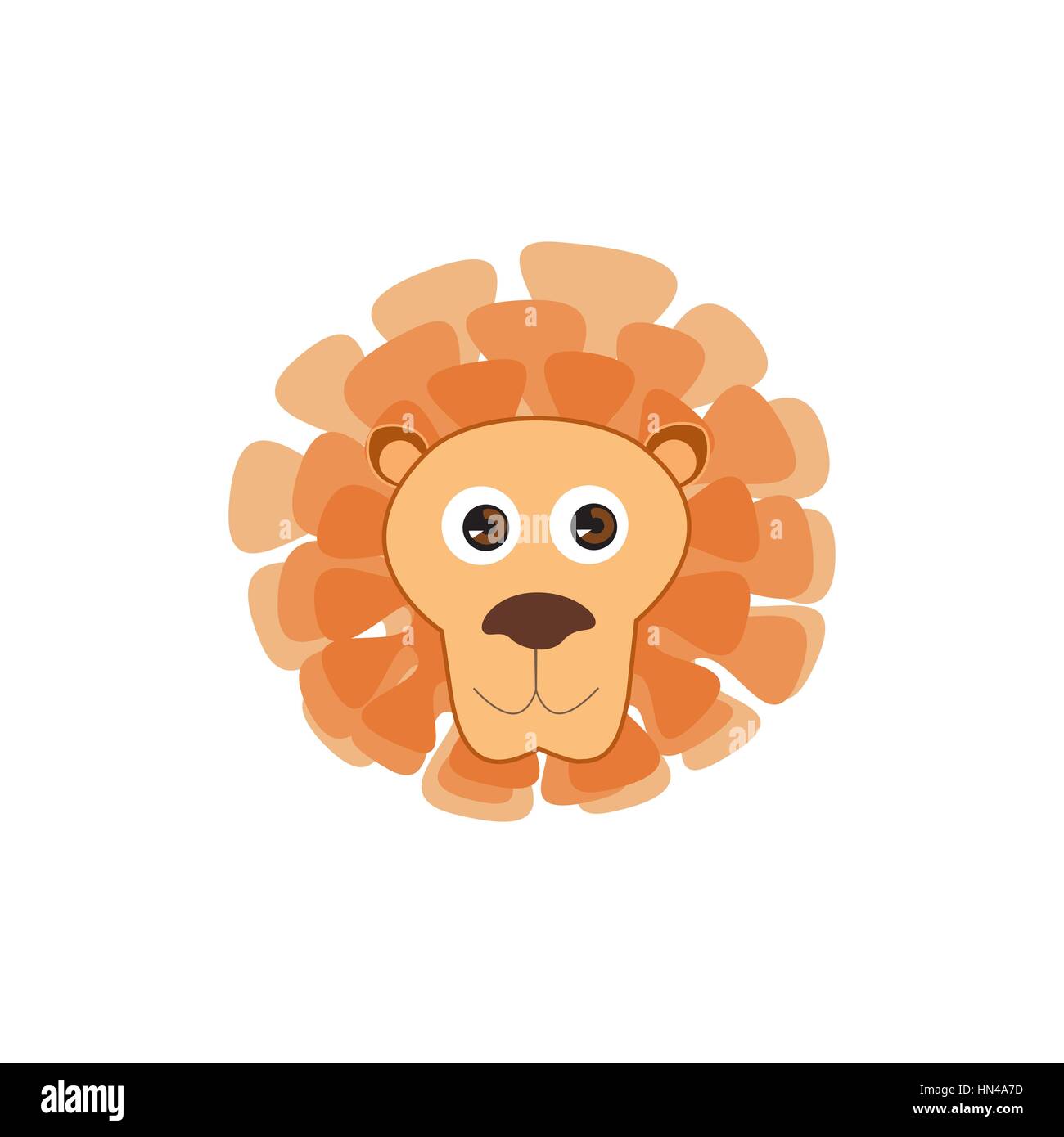 Lion head. Animal lion face isolated vector silhouette Cartoon vector illustration Stock Vector