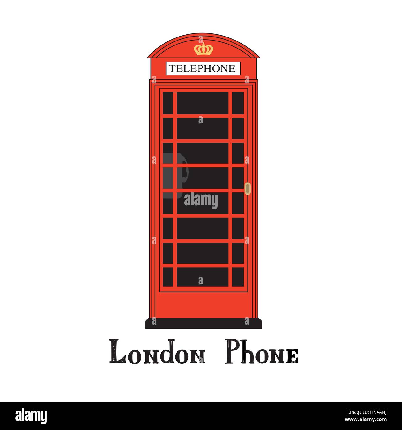 London city phone Famous London red telephone box. English landmark  The Great Britain sightseeing design element. Travel England icon Stock Vector