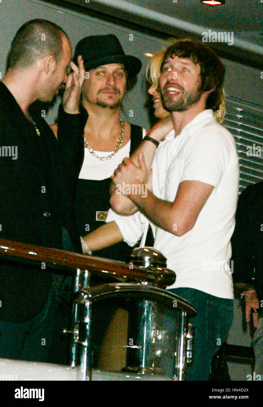 James Blunt, right, and Kid Rocke on a yacht at the Cannes Film ...