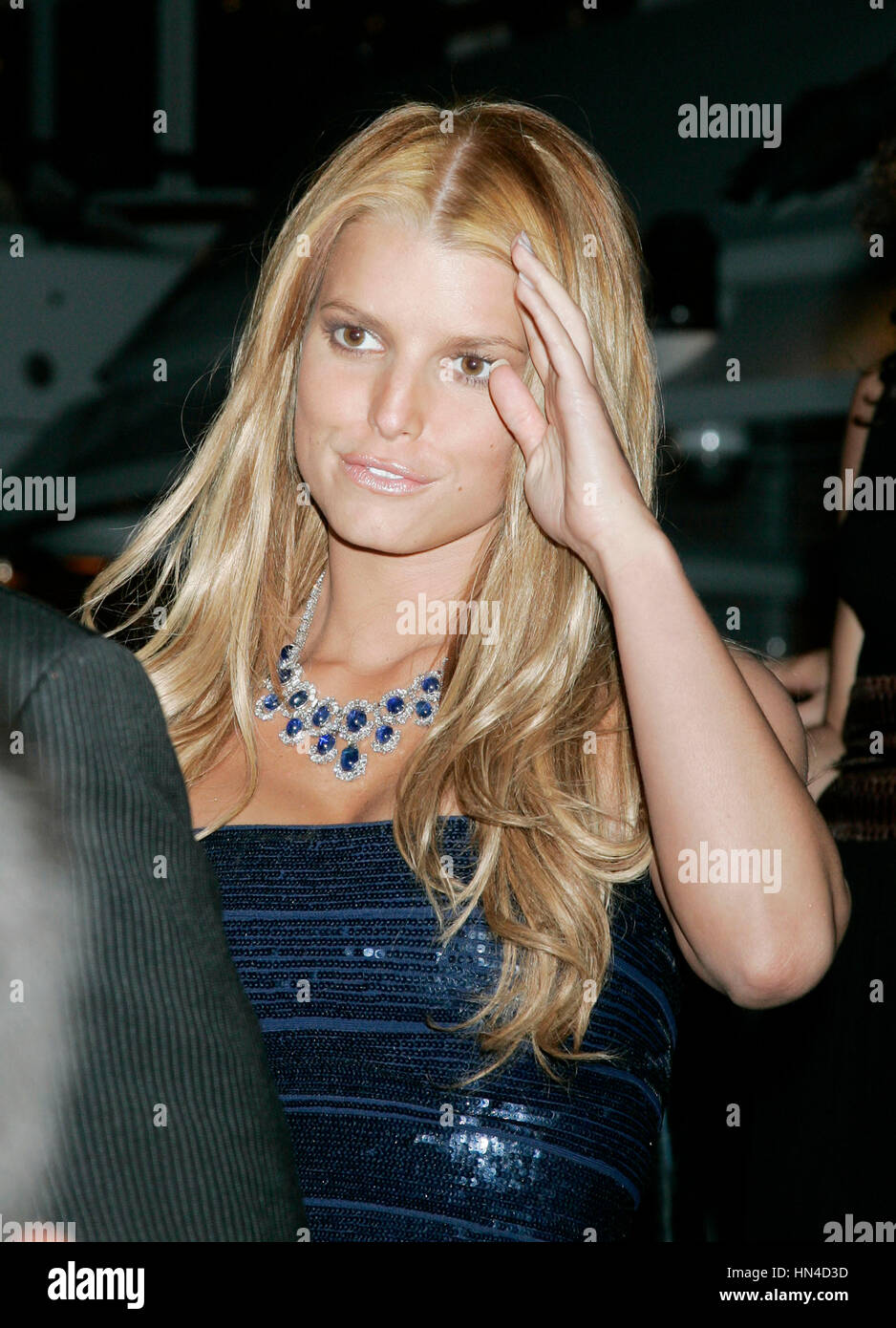 Jessica Simpson leaving a party at the Cannes Film Festival in Cannes, France, on Friday, May 18, 2007. Photo credit: Francis Specker Stock Photo