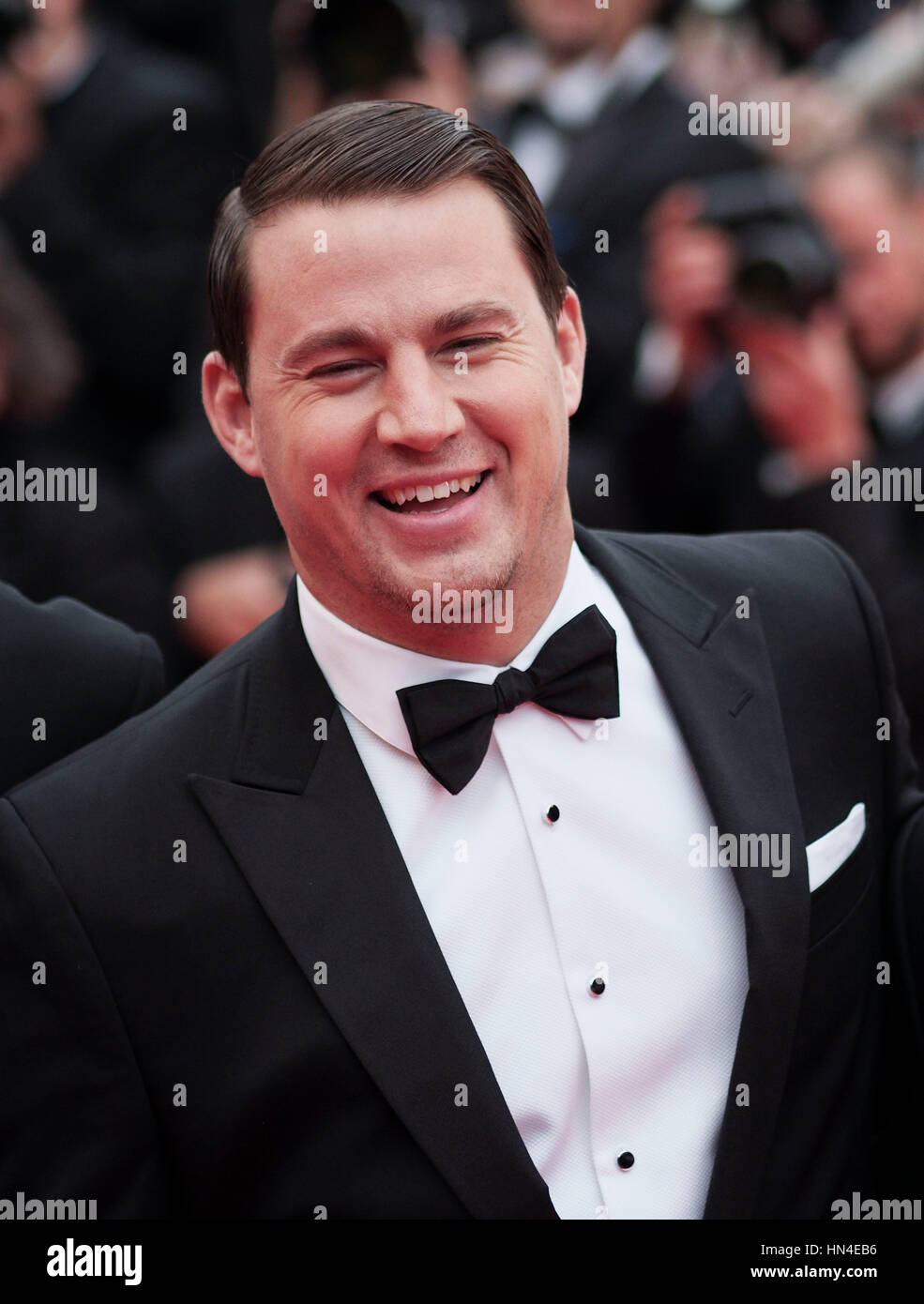 Channing Tatum arrives for the premiere of the film, Foxcatcher, at the Cannes Film Festival on May 19, 2014, in Cannes, France.  Photo by Francis Specker Stock Photo