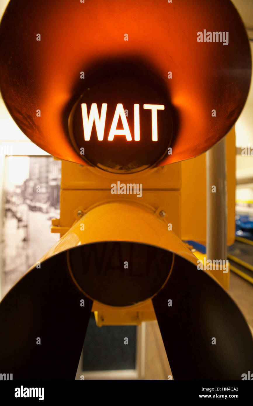 Wait Stop Light Sign Stock Photo Alamy