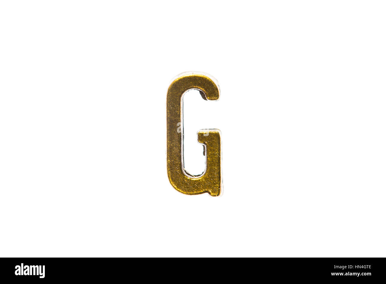 Gold Letter 'G' Classic type retro style vintage capital text golden luxury english isolated on white Stock Photo