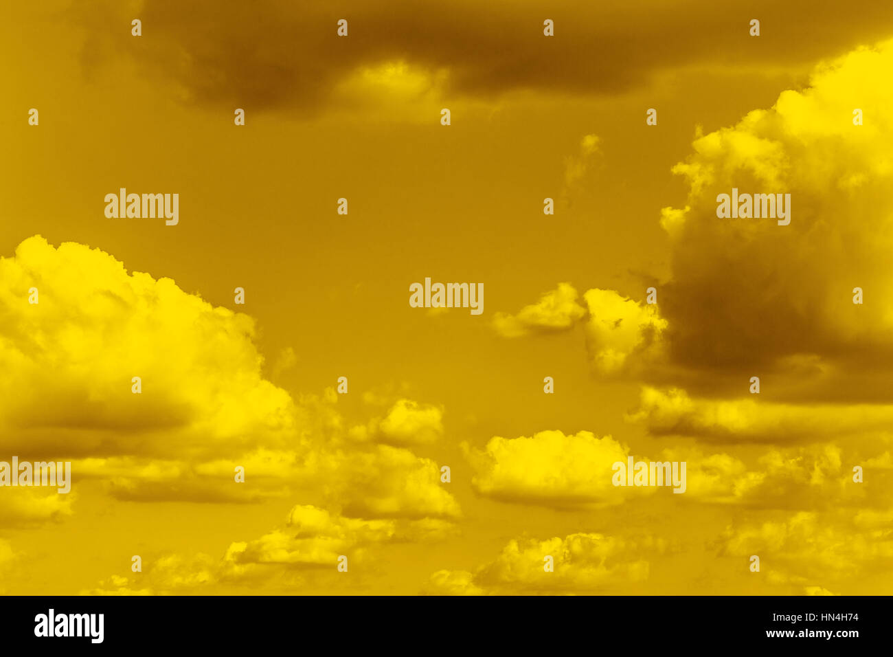 golden cloud gold yellow color sky for background. Stock Photo