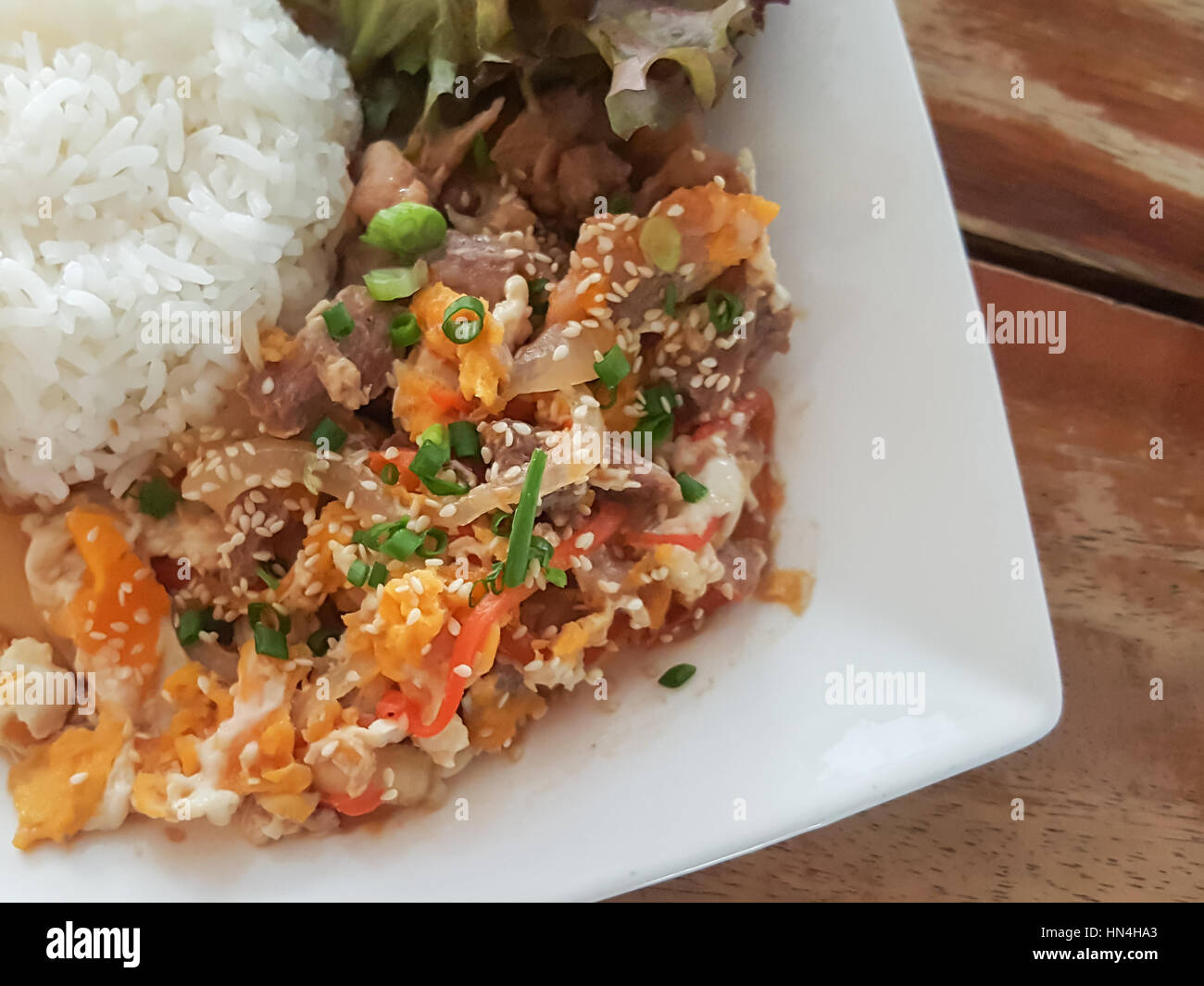 Kaow Close-up,Thai food style: