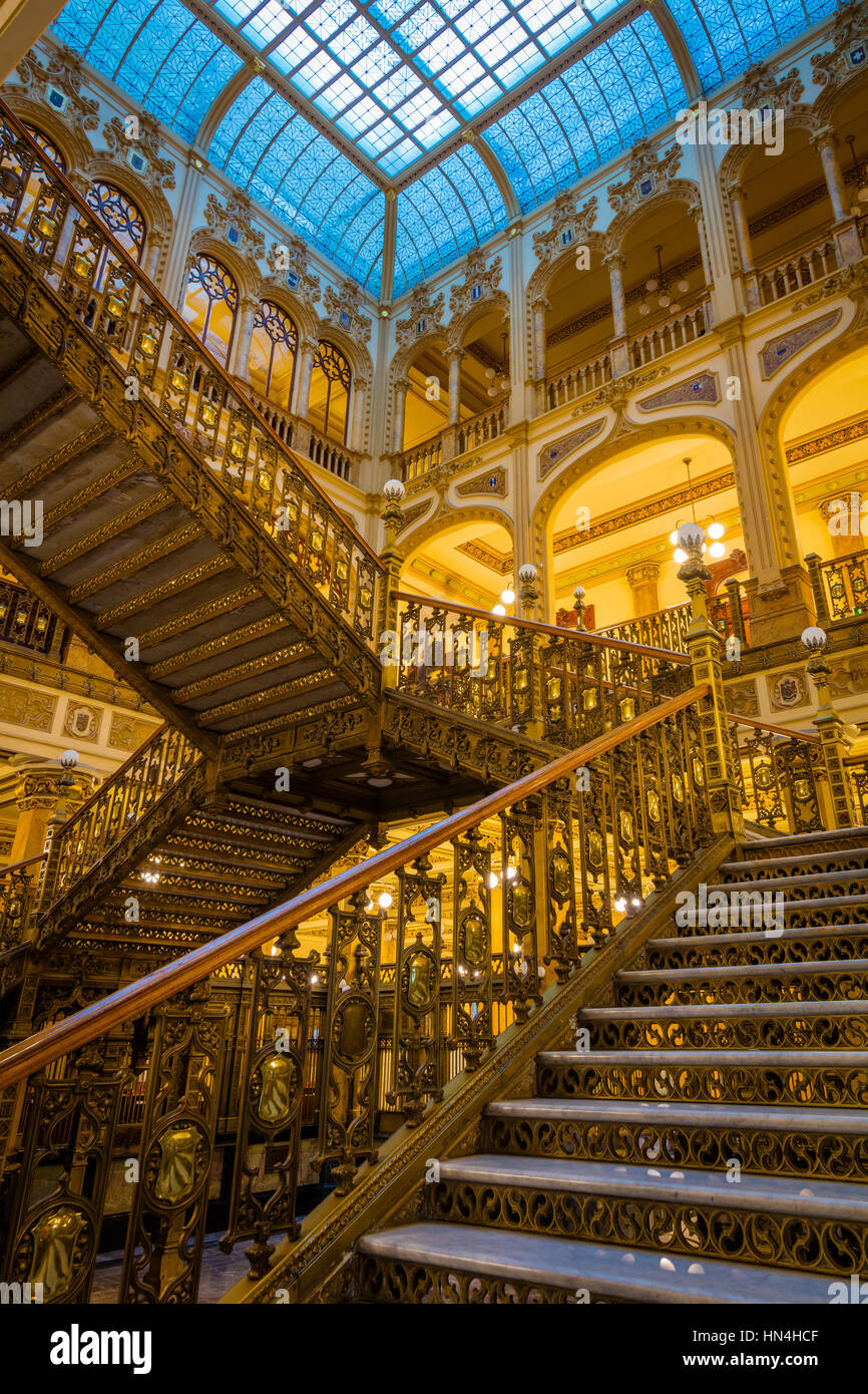 The Palacio de Correos de Mexico (Postal Palace of Mexico City) also known as the 'Correo Mayor' (Main Post Office) is located in the historic center. Stock Photo