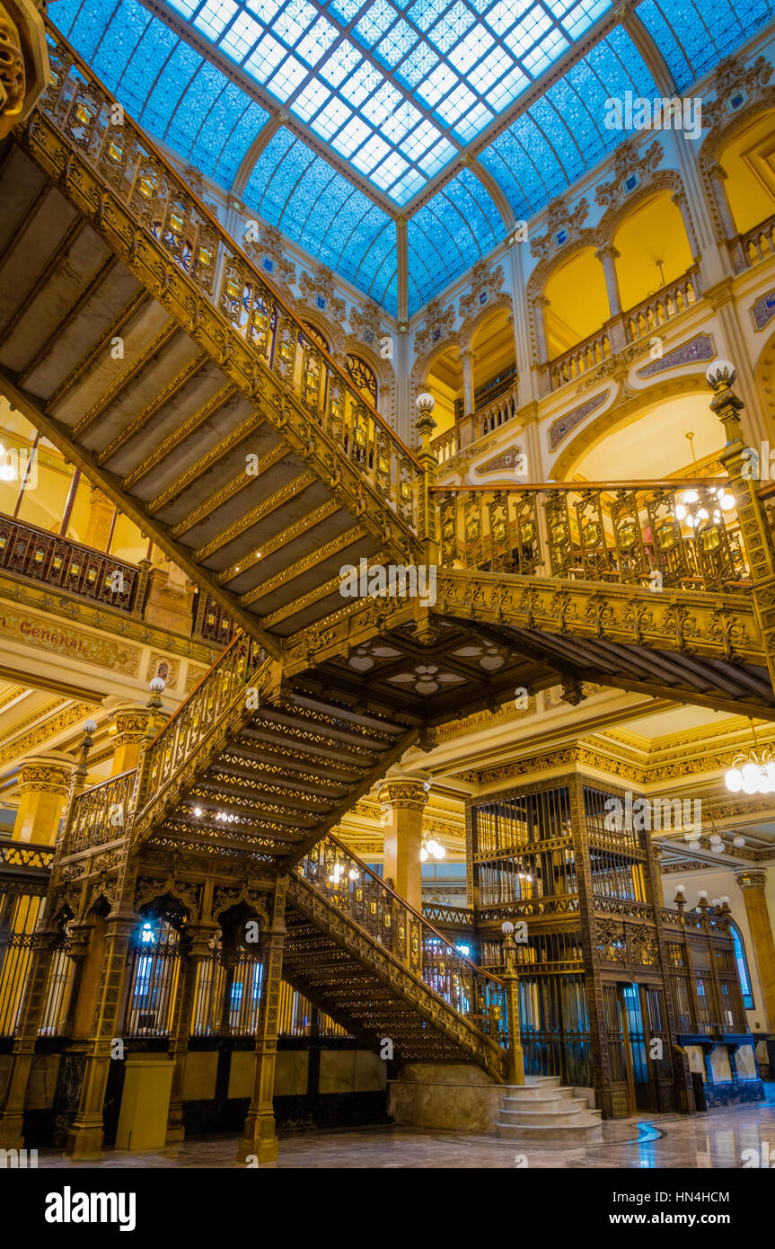 The Palacio de Correos de Mexico (Postal Palace of Mexico City) also known as the 'Correo Mayor' (Main Post Office) is located in the historic center. Stock Photo