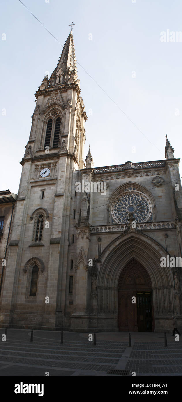Bilbao, Basque Country, Spain: the Cathedral Basilica of Santiago, the catholic church in the Old Town built in Gothic style Stock Photo