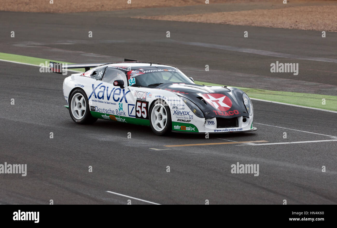Jason Clegg driving a 2000, TVR T400R during the 90's Endurance Legends demonstration, at the Silverstone Classic 2016 Stock Photo