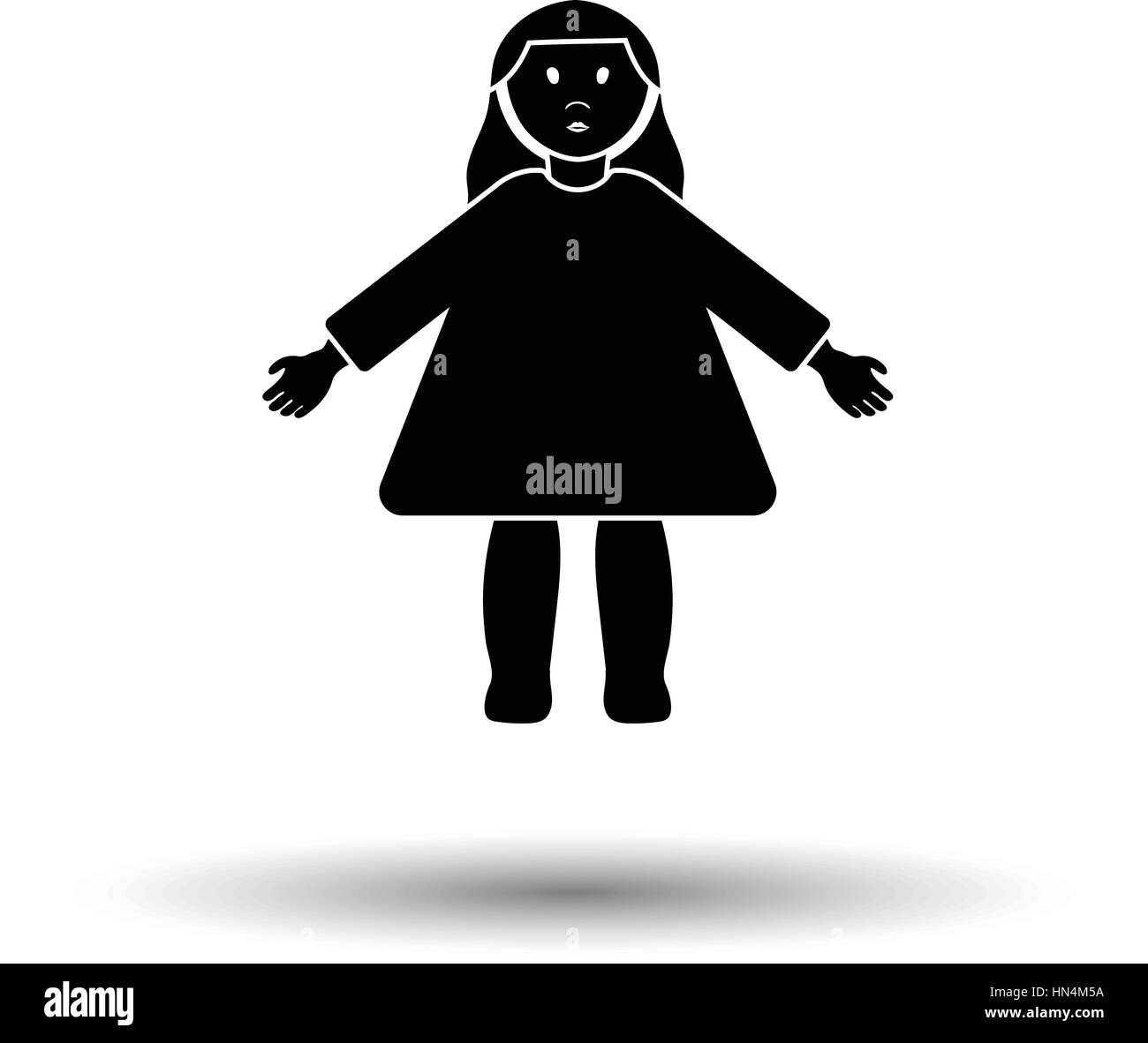 Doll toy ico. White background with shadow design. Vector illustration ...