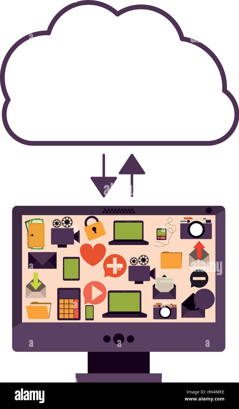 Cloud computing technology icon vector illustration graphic design ...