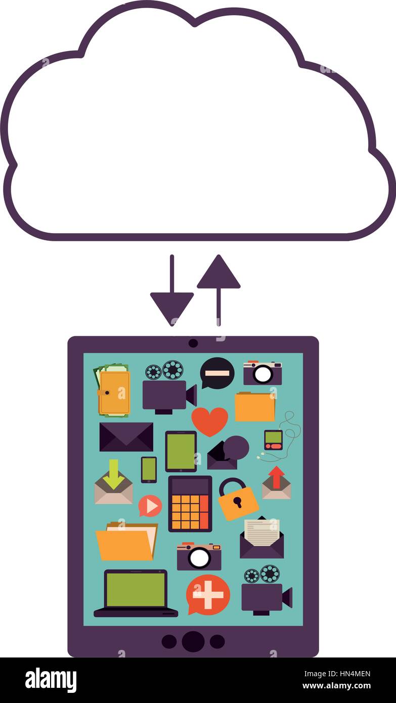 Cloud computing technology icon vector illustration graphic design ...