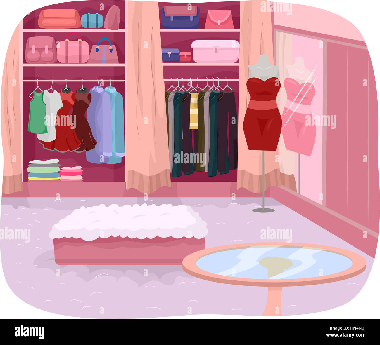 Illustration Featuring the Interior of a Closet Stock Photo - Alamy