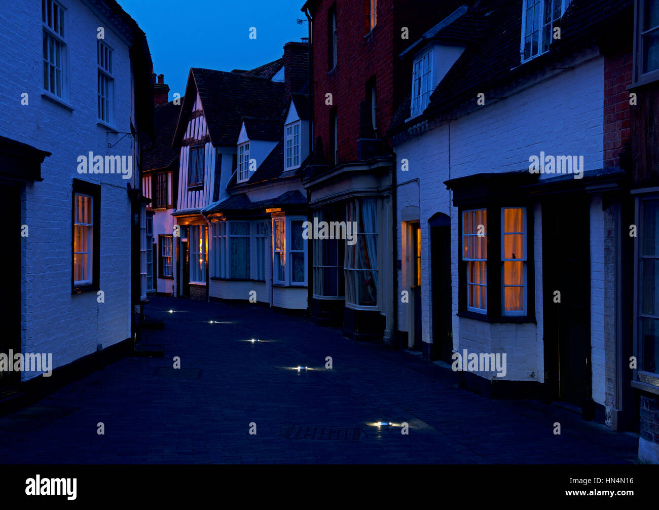 Street in Alcester, at dusk, Warwickshire, England UK Stock Photo Alamy