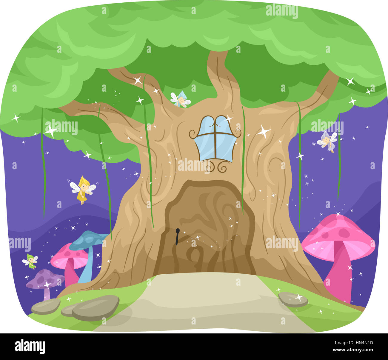 Enchanted forest illustration hi-res stock photography and images - Alamy