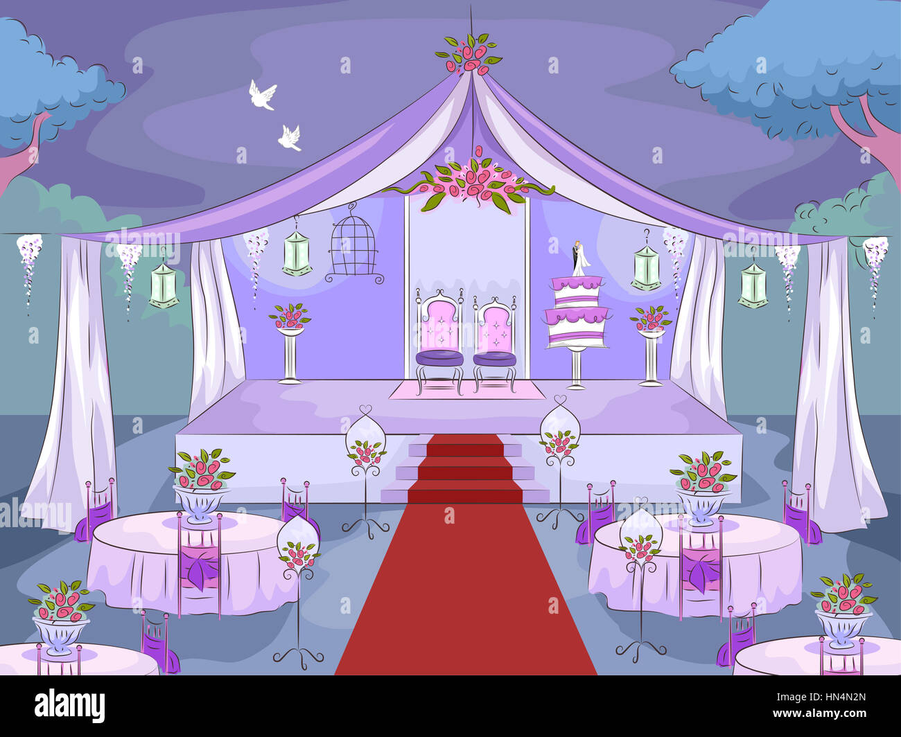Illustration Featuring a Wedding Venue Stock Photo - Alamy