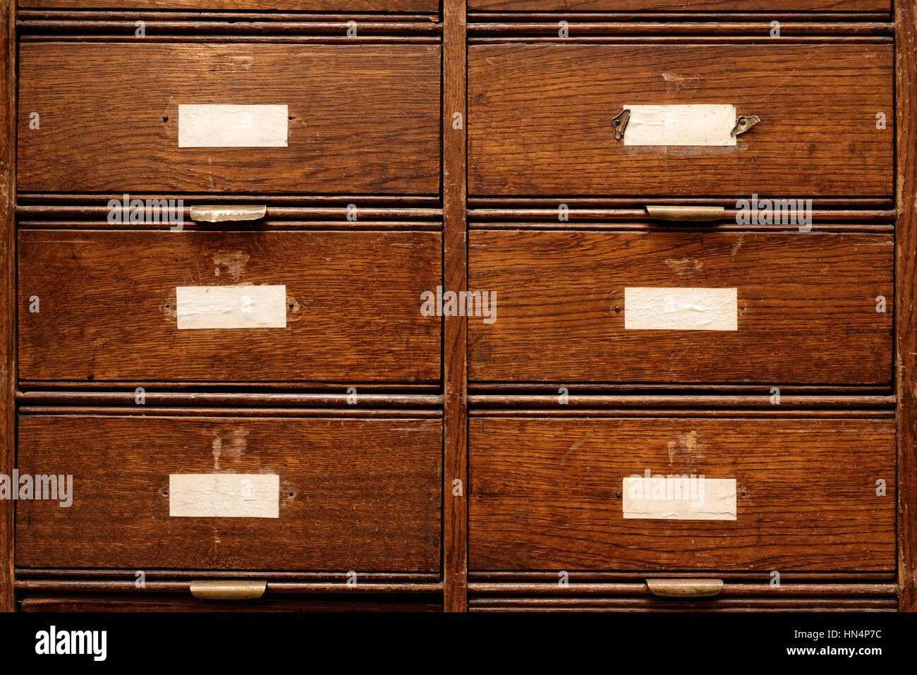 Backgrounds and textures: very old wooden cabinet with drawers Stock