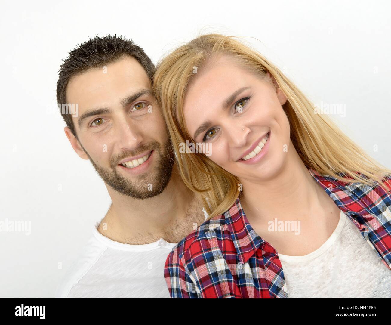 a portrait of happy young couple Stock Photo - Alamy