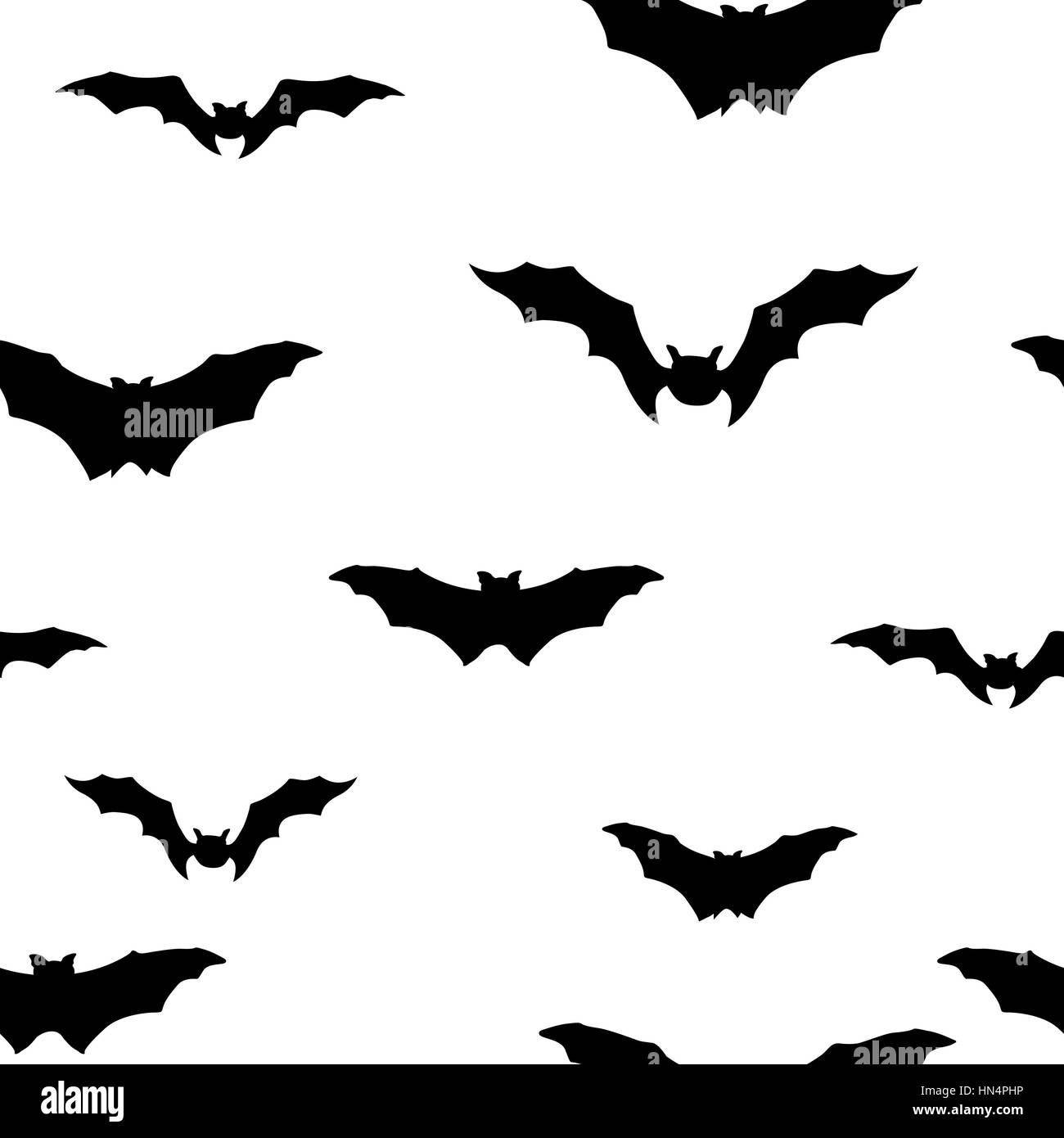 Halloween bat silhouette seamless pattern. Holiday Halloween background Stock Vector