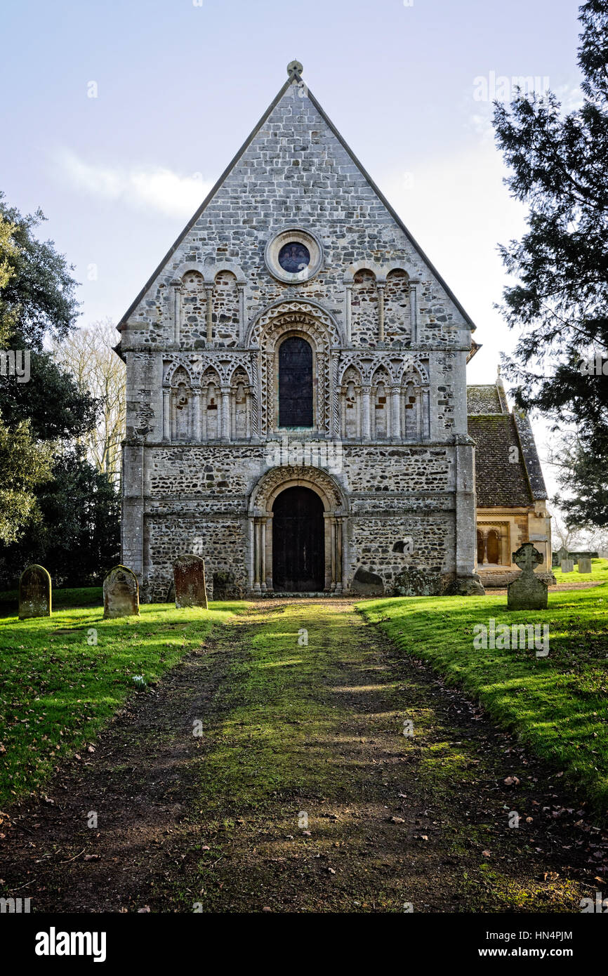 St Lawrence Norman Church at Castle Rising - West Front Stock Photo - Alamy