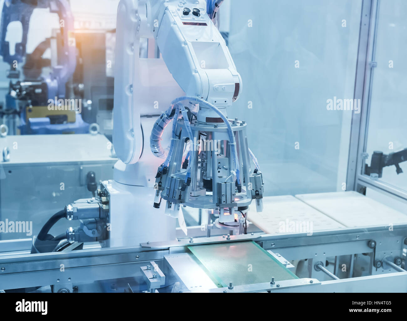 artificial intelligence machine at industrial manufacture factory Stock Photo