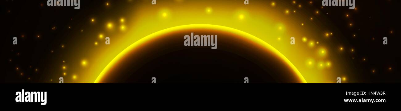 Space background with light from behind of the planet Stock Vector