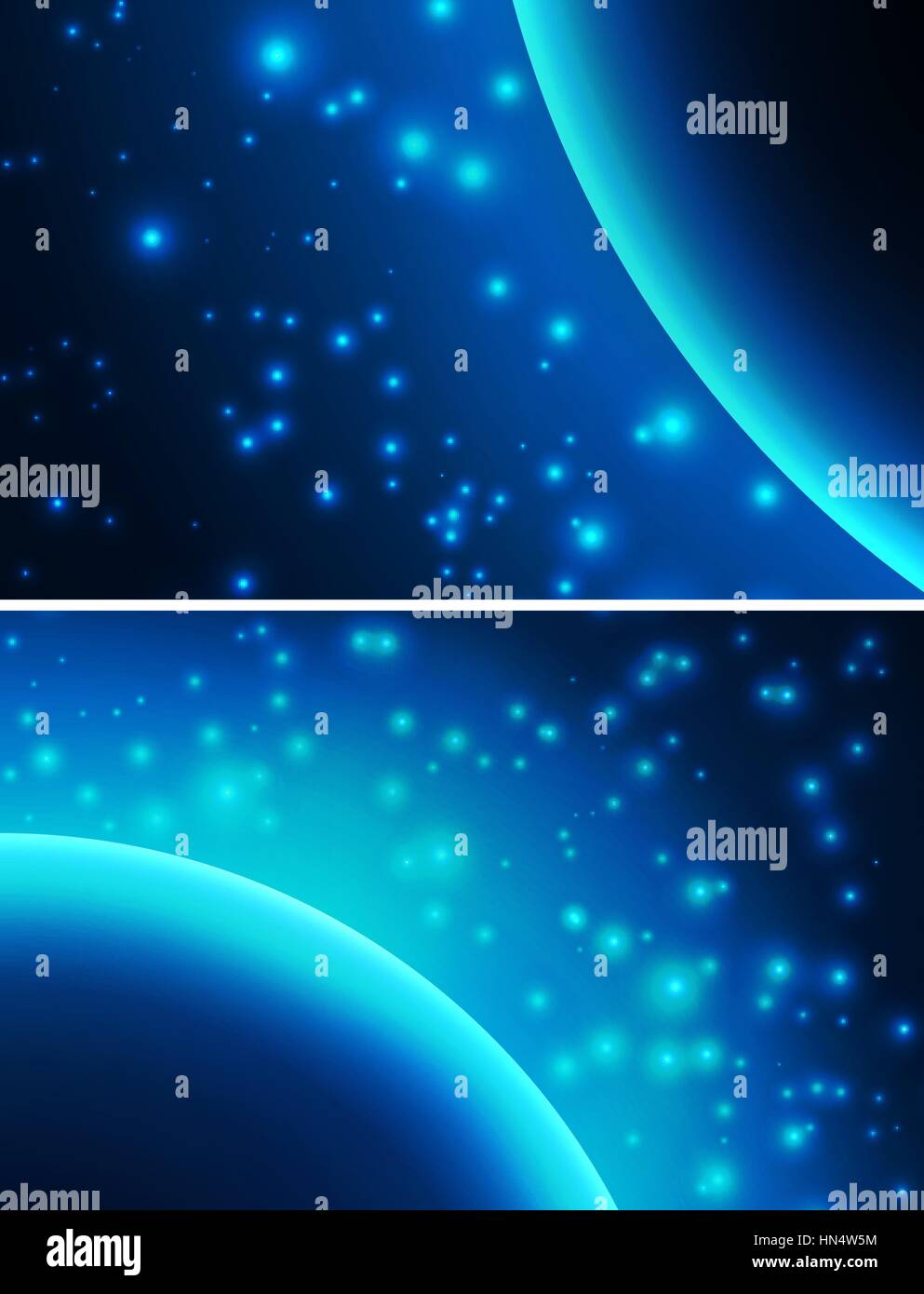 Space background with blue light from behind of the planet Stock Vector ...
