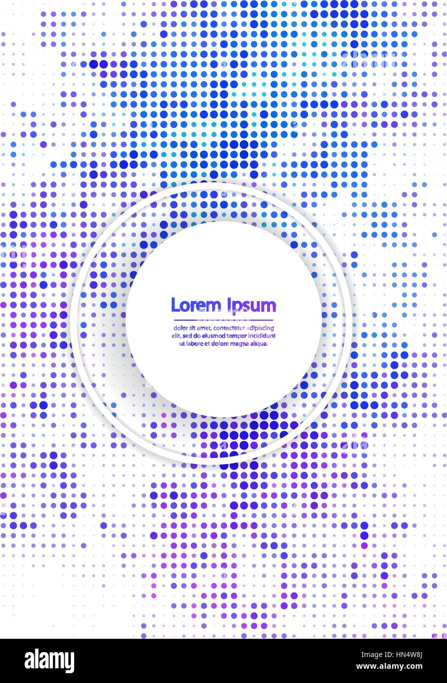 Vector illustration with halftone patterns. Colorful blue abstract ...