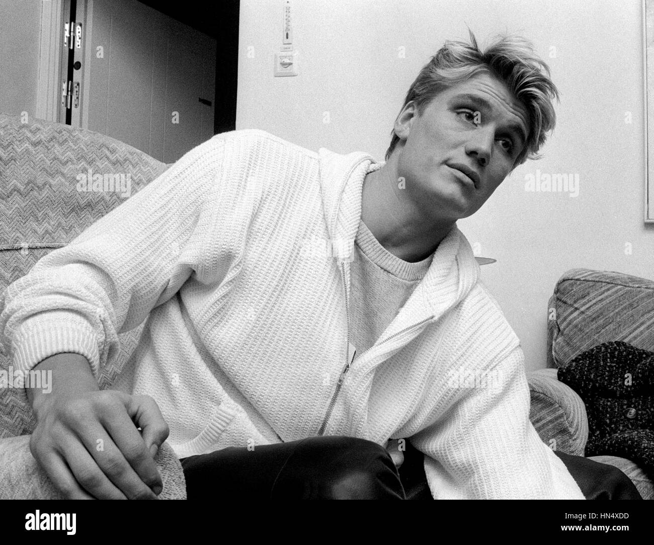 DOLPH LUNDGREN Swedish actor in Film 1986 when he was launched Rocky movies in Stockholm Stock Photo