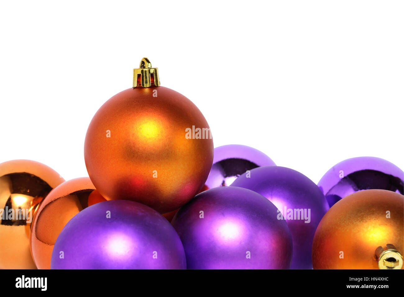Set of colored Christmas balls on white background. Clipping path is ...