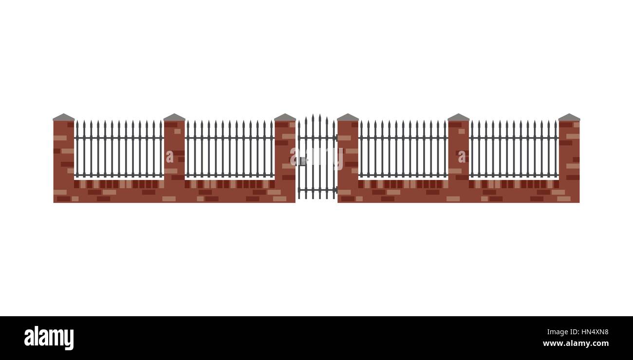 Brick fence Stock Vector