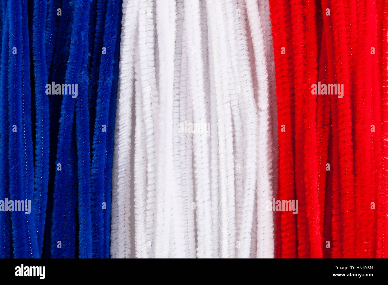 Flag of France made from pipe cleaners Stock Photo Alamy