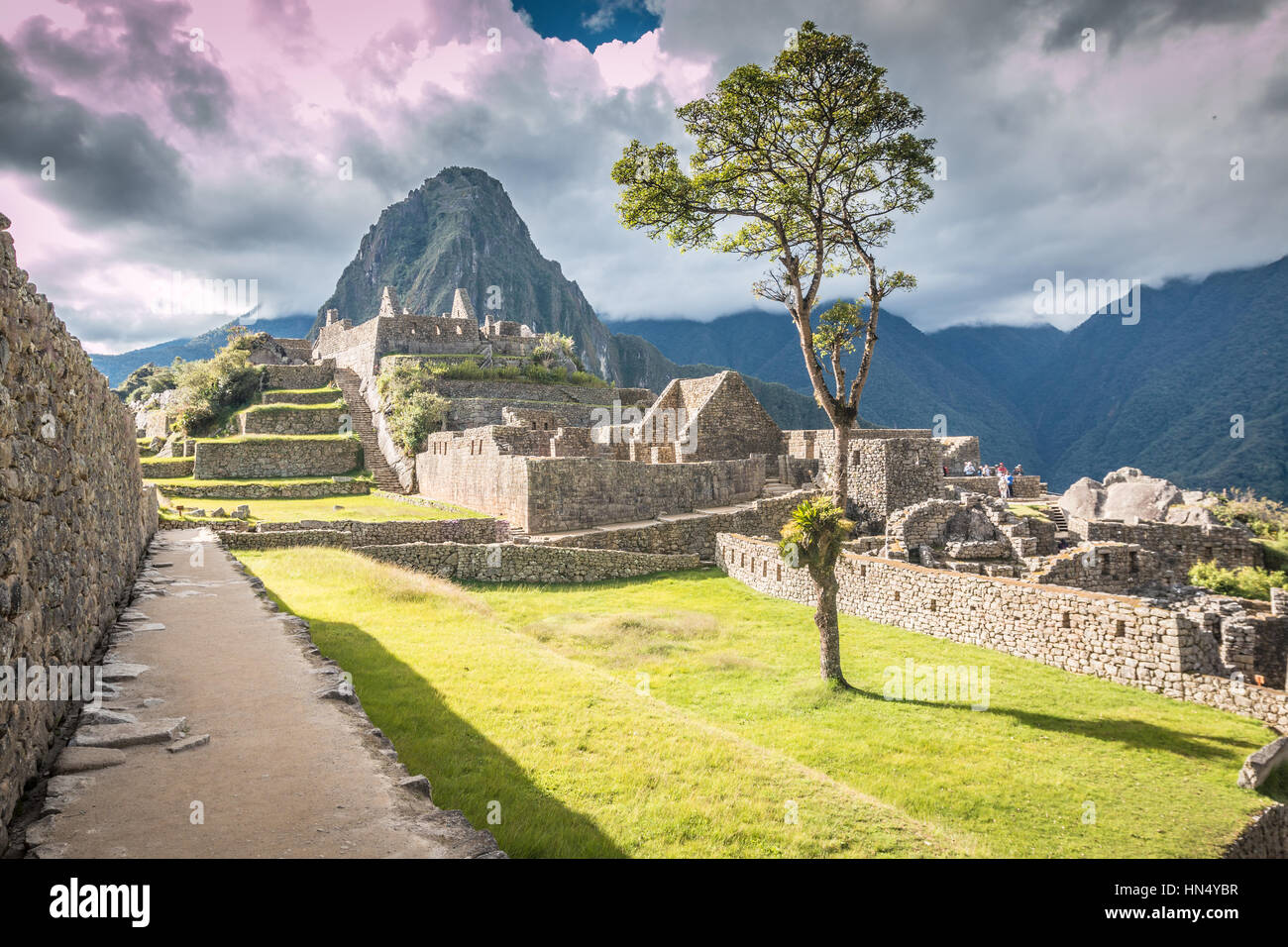 Machu Picchu ruins in Peru Stock Photo
