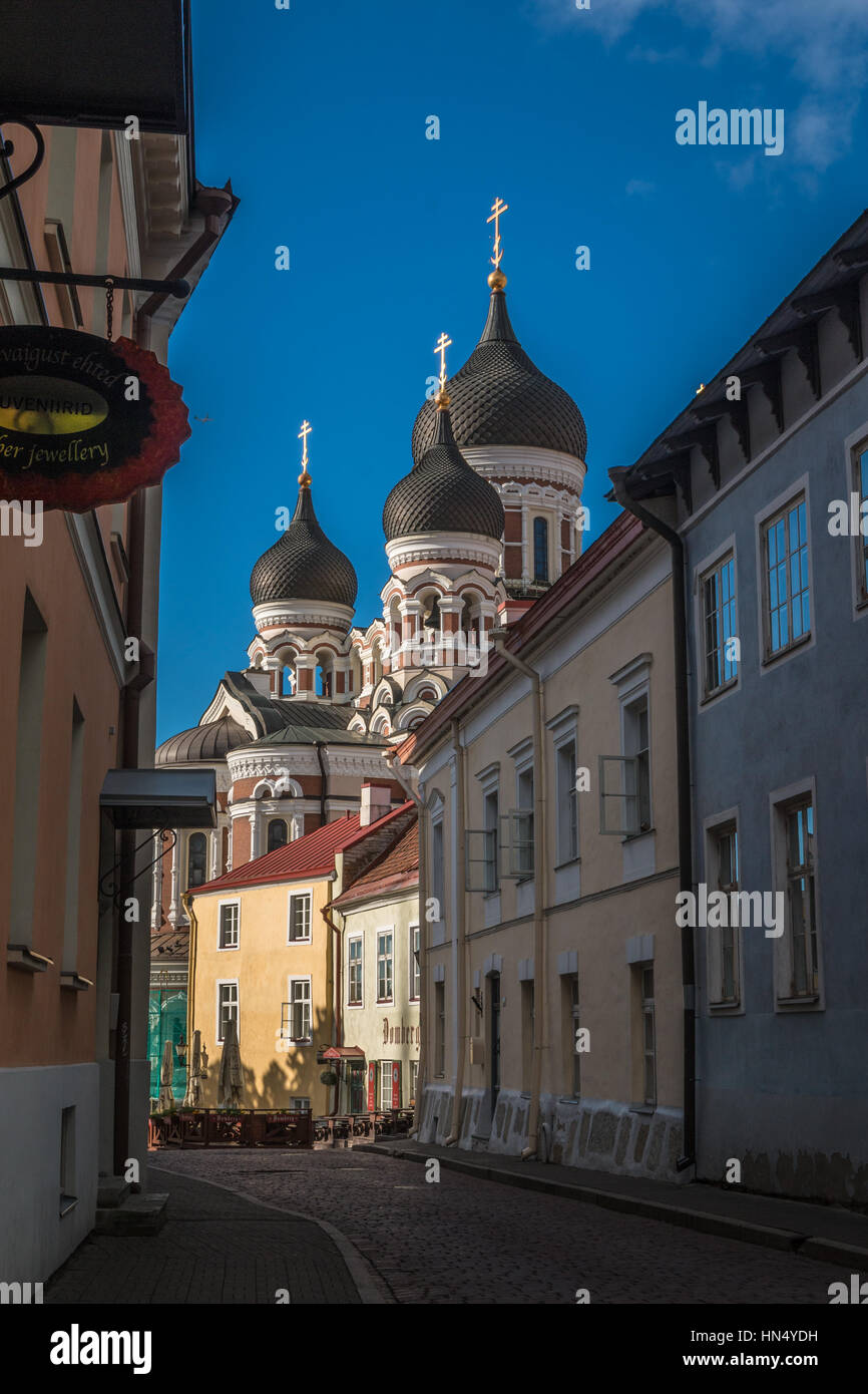 Old Orthodox Cathedral in Tallin Estonia Stock Photo