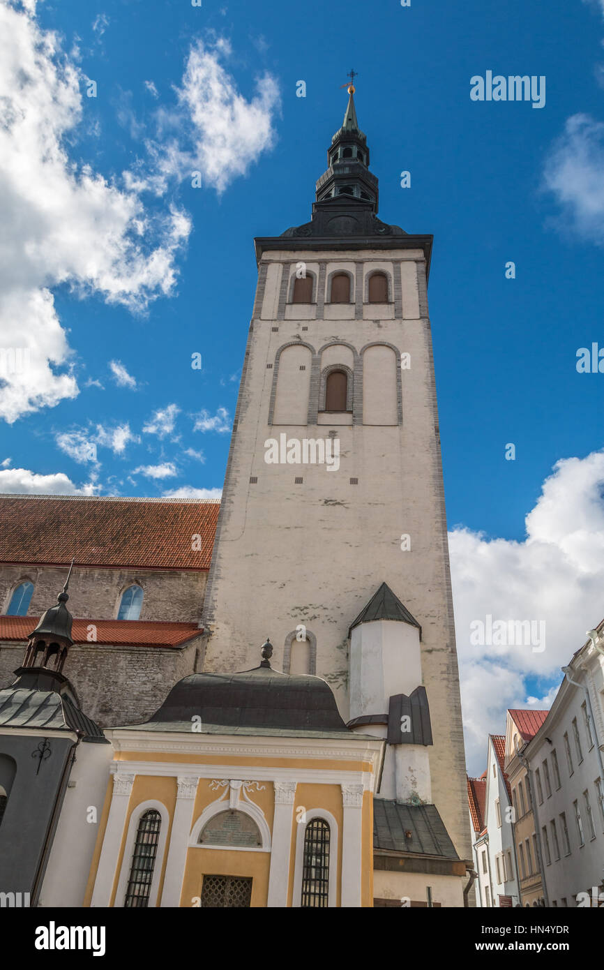 Old church tower in Tallinn Stock Photo