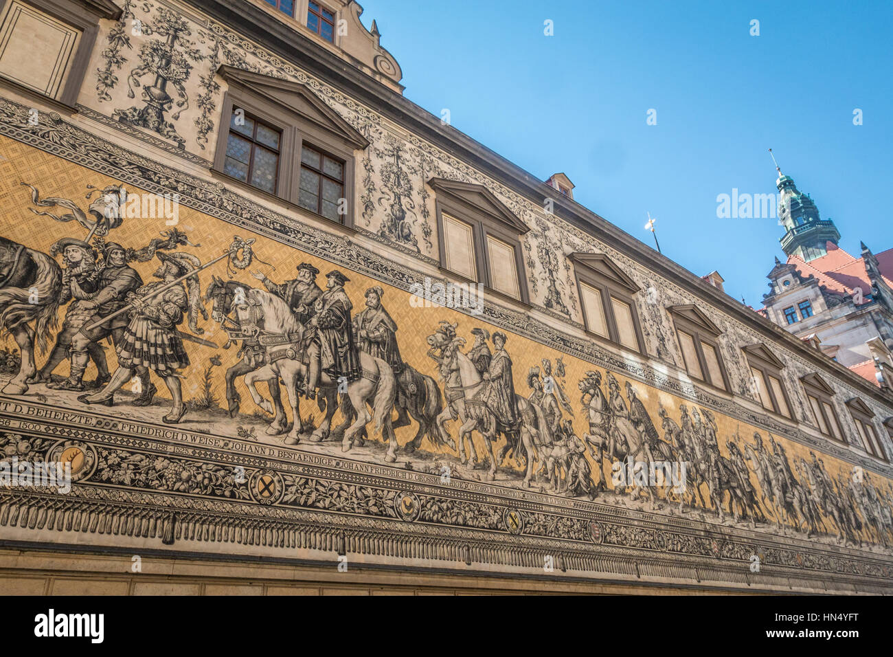 Procession of Princes mural in Dresden Germany Stock Photo